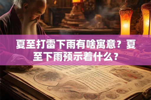夏至打雷下雨有啥寓意？夏至下雨预示着什么？