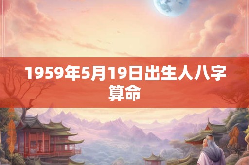1959年5月19日出生人八字算命
