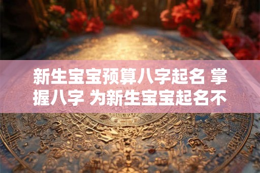新生宝宝预算八字起名 掌握八字 为新生宝宝起名不再迷茫