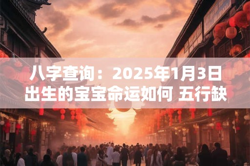 八字查询：2025年1月3日出生的宝宝命运如何 五行缺什么