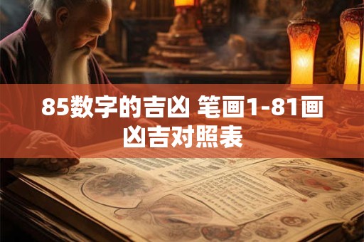 85数字的吉凶 笔画1-81画凶吉对照表