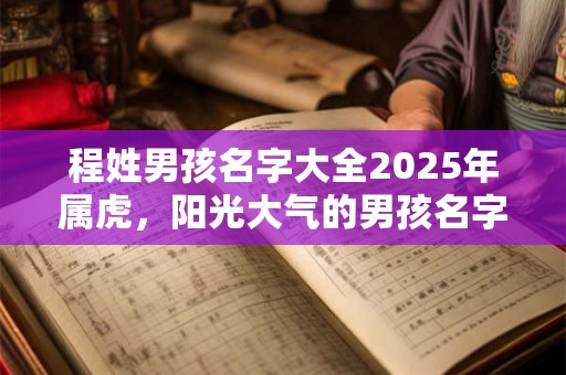 程姓男孩名字大全2025年属虎，阳光大气的男孩名字