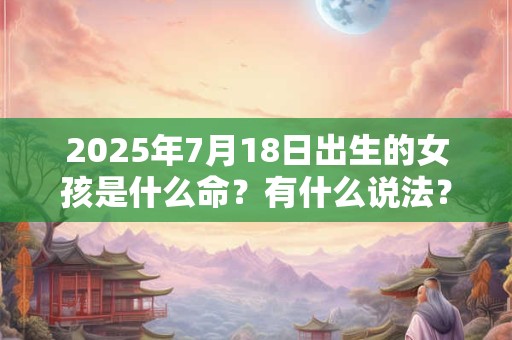2025年7月18日出生的女孩是什么命？有什么说法？