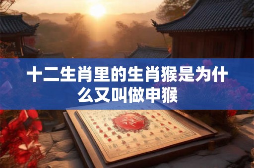 十二生肖里的生肖猴是为什么又叫做申猴