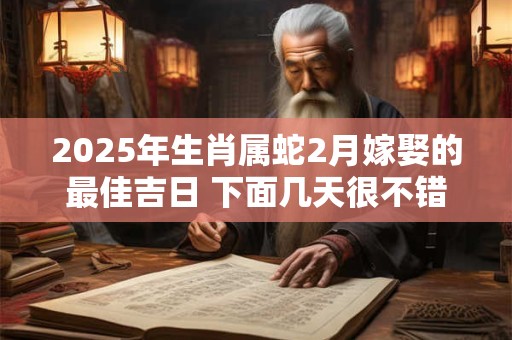 2025年生肖属蛇2月嫁娶的最佳吉日 下面几天很不错