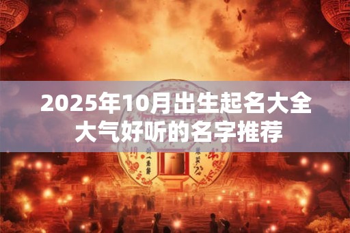 2025年10月出生起名大全 大气好听的名字推荐