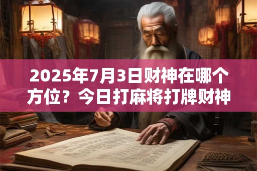 2026年7月3日财神在哪个方位?今日打麻将打牌财神方位! 2026年7月3日财神在哪个方位?今日打麻将打牌财神方位!