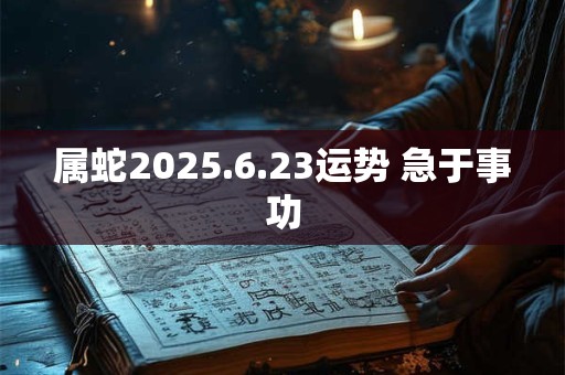 属蛇2026.6.23运势 急于事功