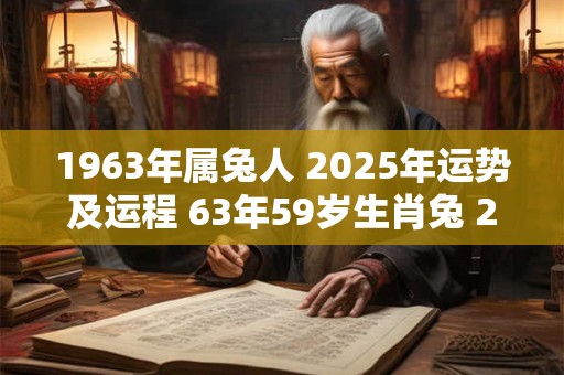 1963年属兔人 2025年运势及运程 63年59岁生肖兔 2025年每月运势