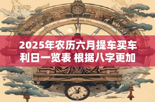 2025年农历六月提车买车利日一览表 根据八字更加精准