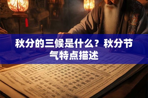秋分的三候是什么？秋分节气特点描述