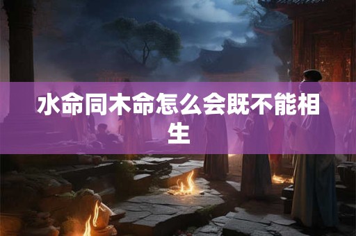 水命同木命怎么会既不能相生