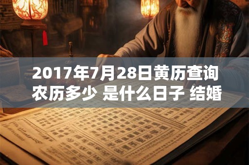 2017年7月28日黄历查询 农历多少 是什么日子 结婚吉时