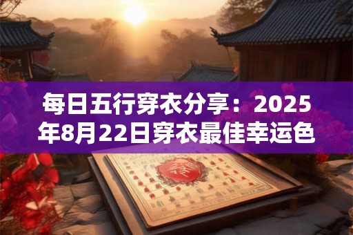 每日五行穿衣分享：2025年8月22日穿衣最佳幸运色
