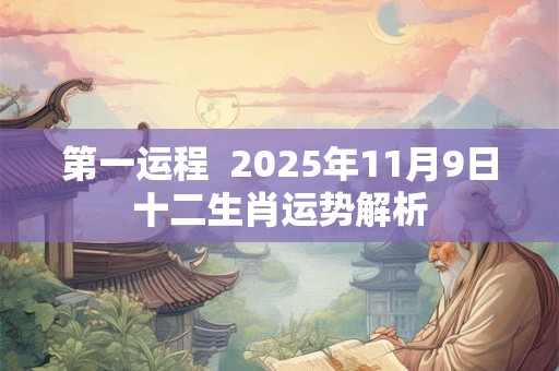 第一运程  2025年11月9日十二生肖运势解析