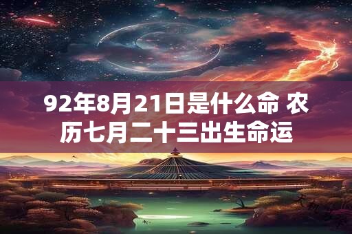 92年8月21日是什么命 农历七月二十三出生命运