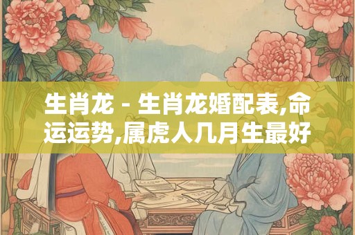 生肖龙 - 生肖龙婚配表,命运运势,属虎人几月生最好,今年多大