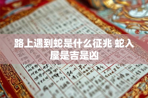 路上遇到蛇是什么征兆 蛇入屋是吉是凶
