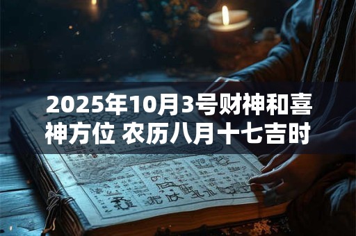 2025年10月3号财神和喜神方位 农历八月十七吉时介绍
