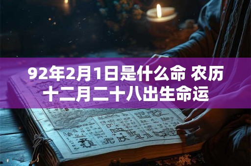 92年2月1日是什么命 农历十二月二十八出生命运