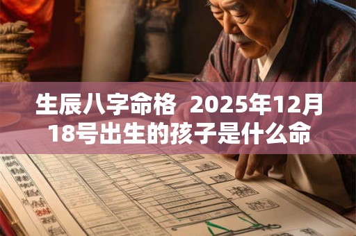 生辰八字命格 2025年12月18号出生的孩子是什么命 生辰八字命格 2025年12月18号出生的孩子是什么命
