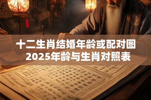十二生肖结婚年龄或配对图  2025年龄与生肖对照表