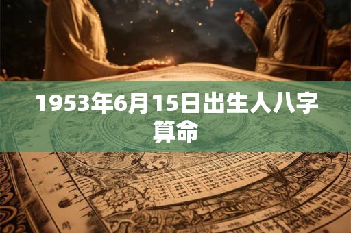 1953年6月15日出生人八字算命 1953年6月15日出生人八字算命