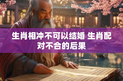 生肖相冲不可以结婚 生肖配对不合的后果