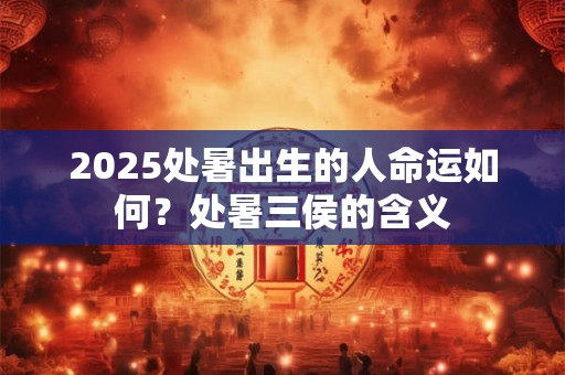 2025处暑出生的人命运如何？处暑三侯的含义