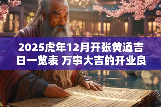 2025虎年12月开张黄道吉日一览表 万事大吉的开业良机