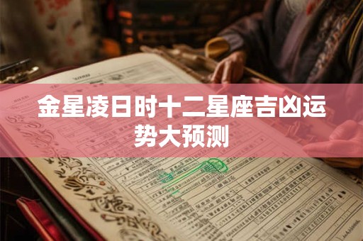 金星凌日时十二星座吉凶运势大预测