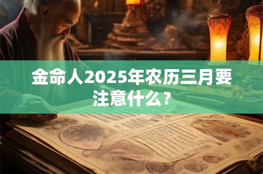 金命人2026年农历三月要注意什么？