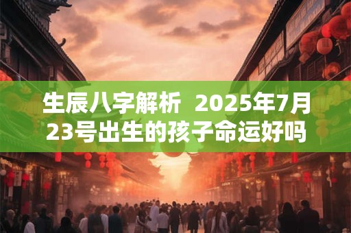 生辰八字解析  2025年7月23号出生的孩子命运好吗