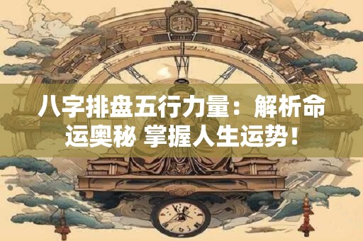 八字排盘五行力量:解析命运奥秘 掌握人生运势! 八字排盘五行力量:解析命运奥秘 掌握人生运势!