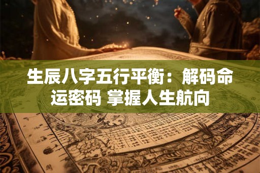 生辰八字五行平衡：解码命运密码 掌握人生航向