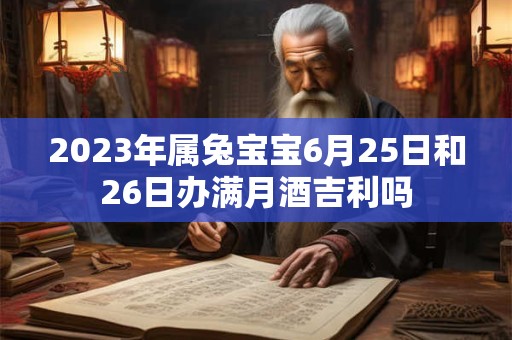 2023年属兔宝宝6月25日和26日办满月酒吉利吗