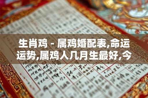 生肖鸡 - 属鸡婚配表,命运运势,属鸡人几月生最好,今年多大