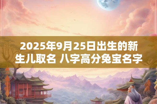 2025年9月25日出生的新生儿取名 八字高分兔宝名字
