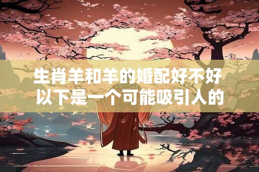 生肖羊和羊的婚配好不好 以下是一个可能吸引人的
