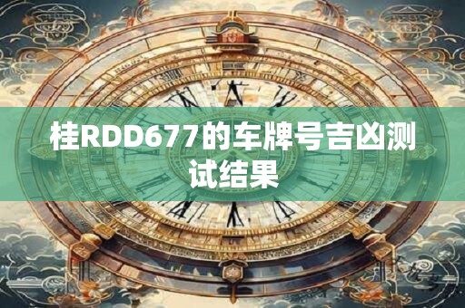桂RDD677的车牌号吉凶测试结果