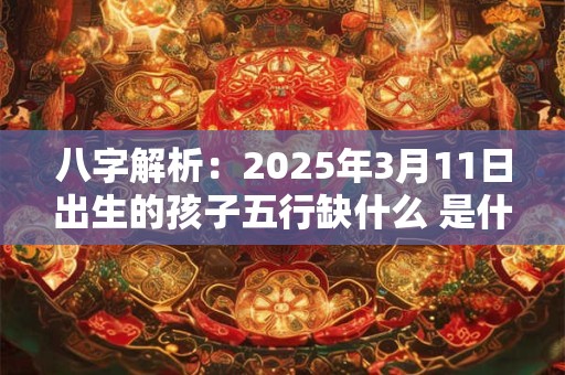 八字解析：2025年3月11日出生的孩子五行缺什么 是什么命