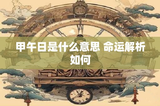 甲午日是什么意思 命运解析如何