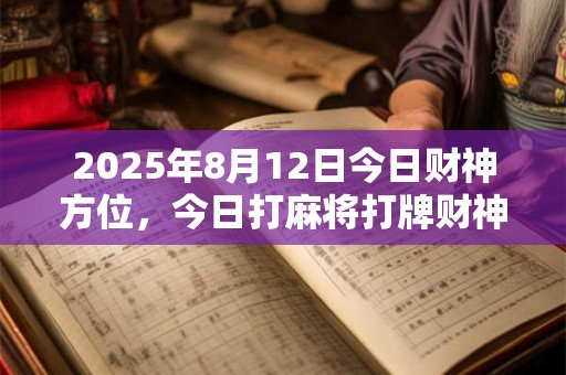 2025年8月12日今日财神方位，今日打麻将打牌财神方位