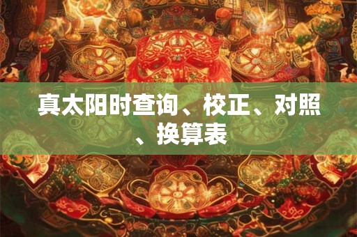 真太阳时查询、校正、对照、换算表