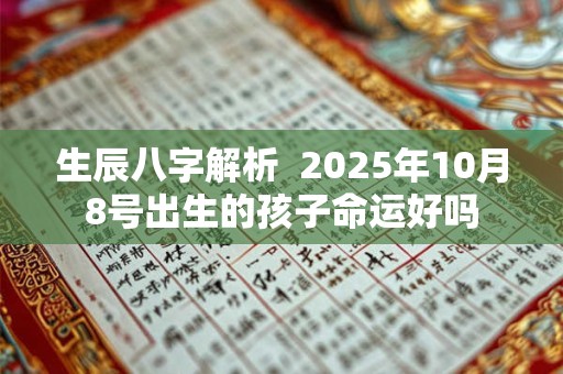 生辰八字解析 2026年10月8号出生的孩子命运好吗 生辰八字解析 2026年10月8号出生的孩子命运好吗