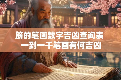 筋的笔画数字吉凶查询表 一到一千笔画有何吉凶