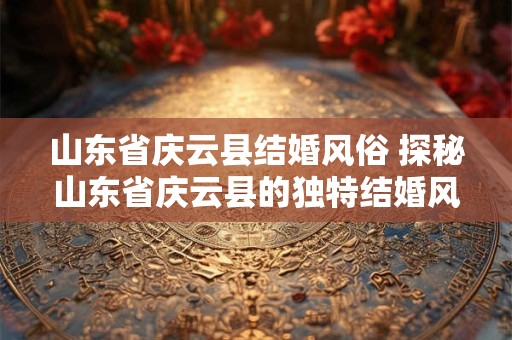 山东省庆云县结婚风俗 探秘山东省庆云县的独特结婚风俗