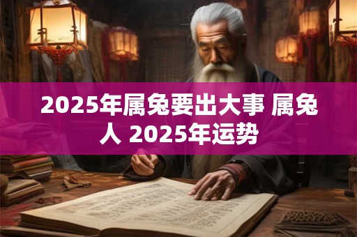 2025年属兔要出大事 属兔人 2025年运势