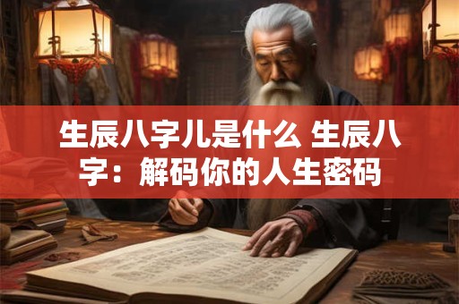 生辰八字儿是什么 生辰八字：解码你的人生密码