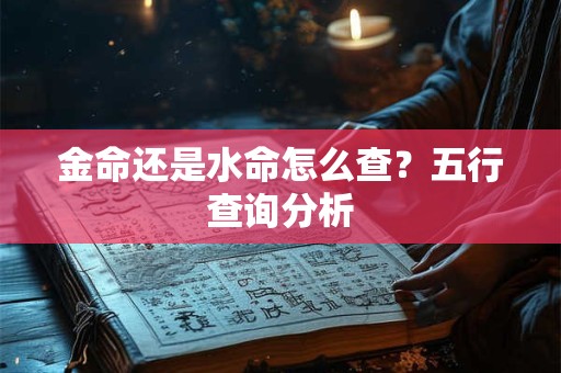 金命还是水命怎么查？五行查询分析